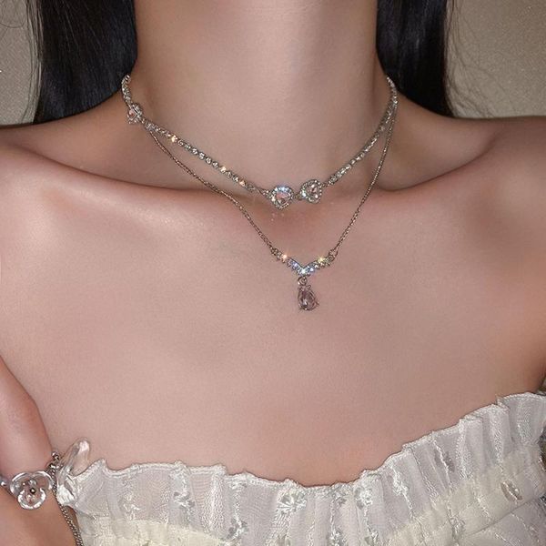 chokers pink crystal water drop choker vintage rhinestone heart pendent necklace for women lady adjustable clavicle chain double layer, Golden;silver
chokers pink crystal water drop choker vintage rhinestone heart pendent necklace for women lady adjustable clavicle chain double layer, Golden;silver