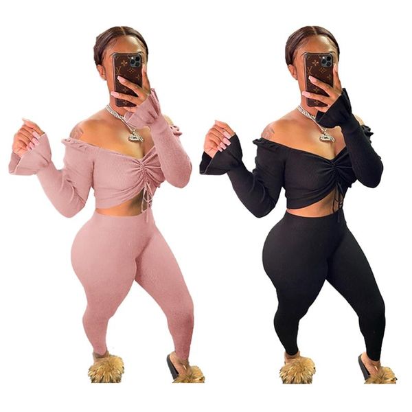 women's two piece pants women solid color outfits casual long sleeve off shoulder wrinkles drawstring crop elasticity skinny set lounge, White
women's two piece pants women solid color outfits casual long sleeve off shoulder wrinkles drawstring crop elasticity skinny set lounge, White