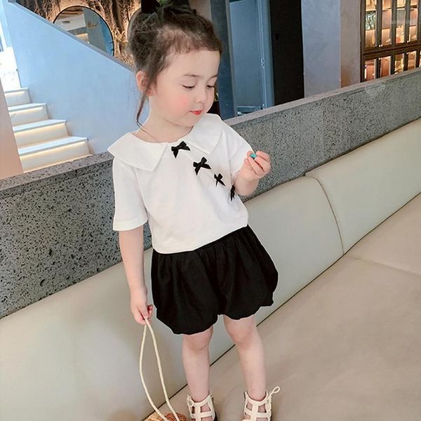 clothing sets summer toddler girls doll collars bow-knot cute black shorts 2pcs suits for girl kids clothes set, White
clothing sets summer toddler girls doll collars bow-knot cute black shorts 2pcs suits for girl kids clothes set, White