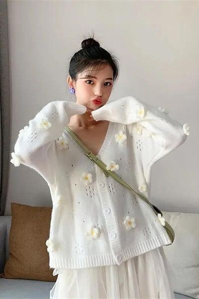 women's knits & tees harajuku sweet autumn loose cardigans women fashion v neck 3d floral design fresh style white knitted clothing gir
women's knits & tees harajuku sweet autumn loose cardigans women fashion v neck 3d floral design fresh style white knitted clothing gir