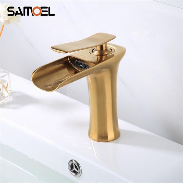bathroom sink faucets nordic style golden brushed waterfall taps deck mounted single hole brass basin faucet mixer g1114
bathroom sink faucets nordic style golden brushed waterfall taps deck mounted single hole brass basin faucet mixer g1114