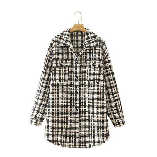 women's jackets traf women 2021 fashion loose oversized plaid shirt jacket retro long sleeve casual style coats streetwear, Black;brown
women's jackets traf women 2021 fashion loose oversized plaid shirt jacket retro long sleeve casual style coats streetwear, Black;brown