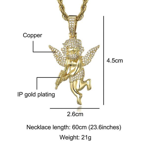 pendant necklaces hip hop angel bling cubic zirconia cz stones & pendants for men rapper jewelry with solid back, Silver
pendant necklaces hip hop angel bling cubic zirconia cz stones & pendants for men rapper jewelry with solid back, Silver