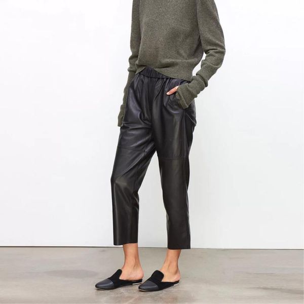 women's pants & capris real leather trousers high waist harem plus size elastic streetwear, Black;white
women's pants & capris real leather trousers high waist harem plus size elastic streetwear, Black;white