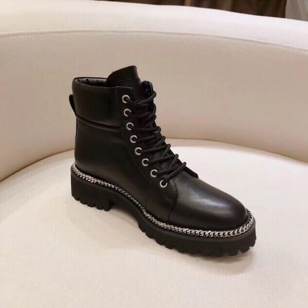 black smooth leather motor ankle combat boots chain-link accents boot round toe lace-up short martin booties luxury designers brand shoes fo
black smooth leather motor ankle combat boots chain-link accents boot round toe lace-up short martin booties luxury designers brand shoes fo