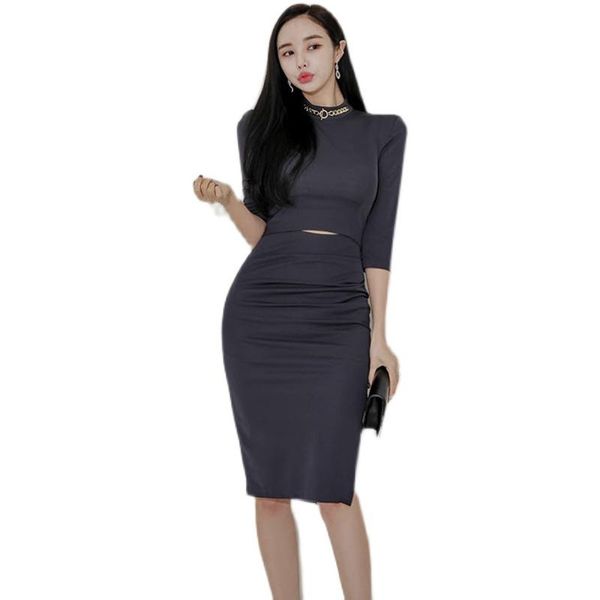 spring women fashion solid split pencil bodycon sheath dress elegant three quarter work lady party simple dresses casual, Black;gray
spring women fashion solid split pencil bodycon sheath dress elegant three quarter work lady party simple dresses casual, Black;gray