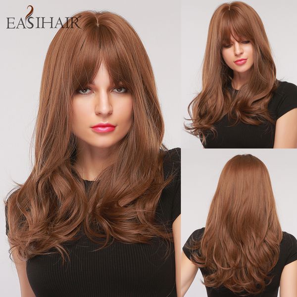 long brown womens wigs with bangs water wave synthetic hair wigs daily heat resistant wig, Black
long brown womens wigs with bangs water wave synthetic hair wigs daily heat resistant wig, Black