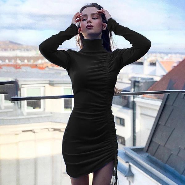 casual dresses women's bodycon dress fashion solid color turtleneck long sleeve mini for women evening party vestidos, Black;gray
casual dresses women's bodycon dress fashion solid color turtleneck long sleeve mini for women evening party vestidos, Black;gray