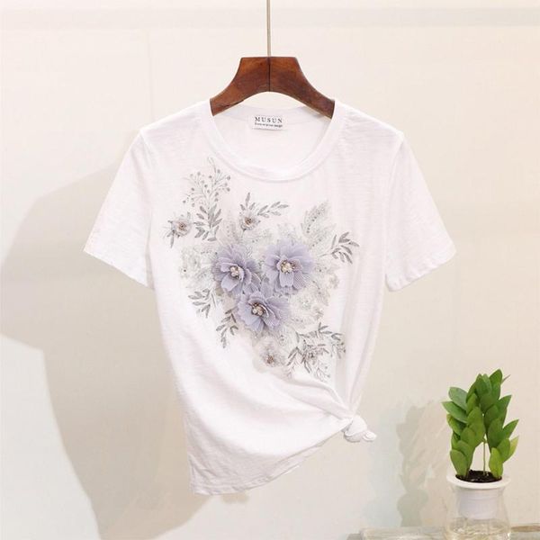 summer fashion women embroidery 3d flower t-shirts jeans two pieces set suits xx9d women's, Blue
summer fashion women embroidery 3d flower t-shirts jeans two pieces set suits xx9d women's, Blue