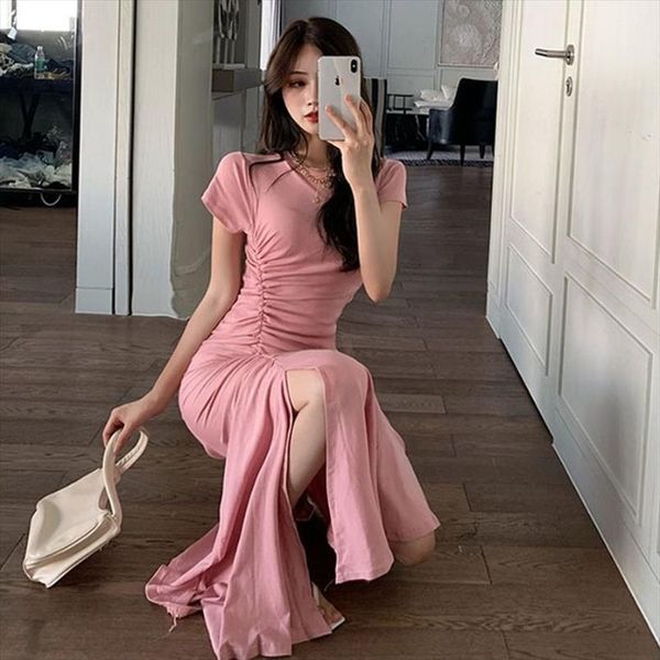 summer casual sweet cotton womens dresses o neck short sleeve pink pleated split mermaid dress women long black vestido feminino, Black;gray
summer casual sweet cotton womens dresses o neck short sleeve pink pleated split mermaid dress women long black vestido feminino, Black;gray