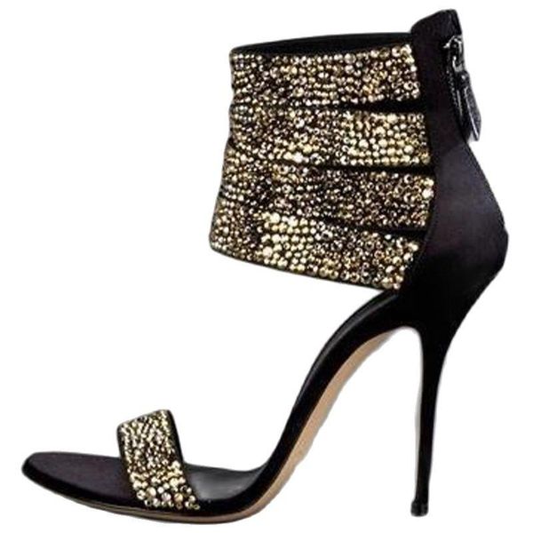 sandals bling gold silver crystal peep toe high heel summer glittering ankle band women dress party shoes fashion, Black
sandals bling gold silver crystal peep toe high heel summer glittering ankle band women dress party shoes fashion, Black