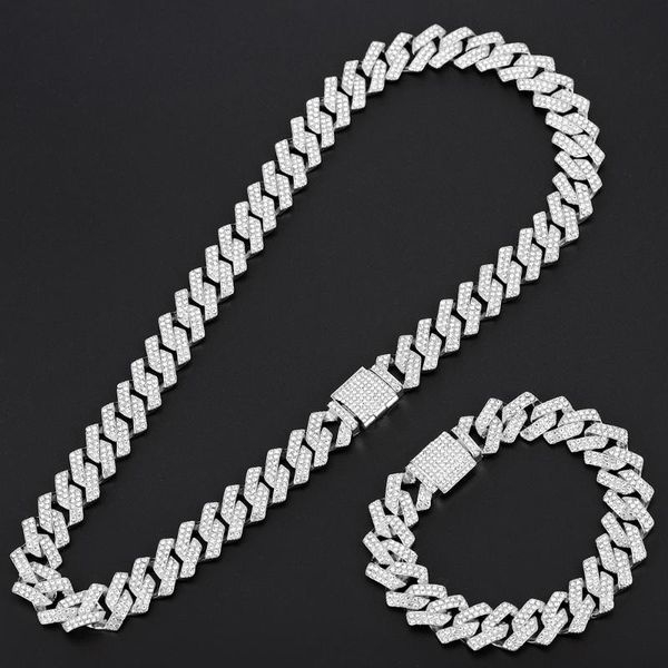 15mm miami prong cuban chain link silver color necklaces 2 row full iced out rhinestones bracelet set for mens hip hop chains
15mm miami prong cuban chain link silver color necklaces 2 row full iced out rhinestones bracelet set for mens hip hop chains