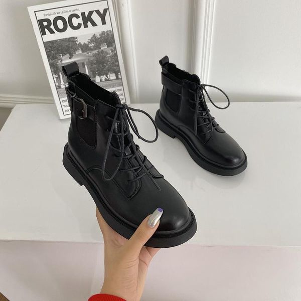 boots women 2021 autumn british style ankle round toe lace-up low square heel woman's boot, Black
boots women 2021 autumn british style ankle round toe lace-up low square heel woman's boot, Black