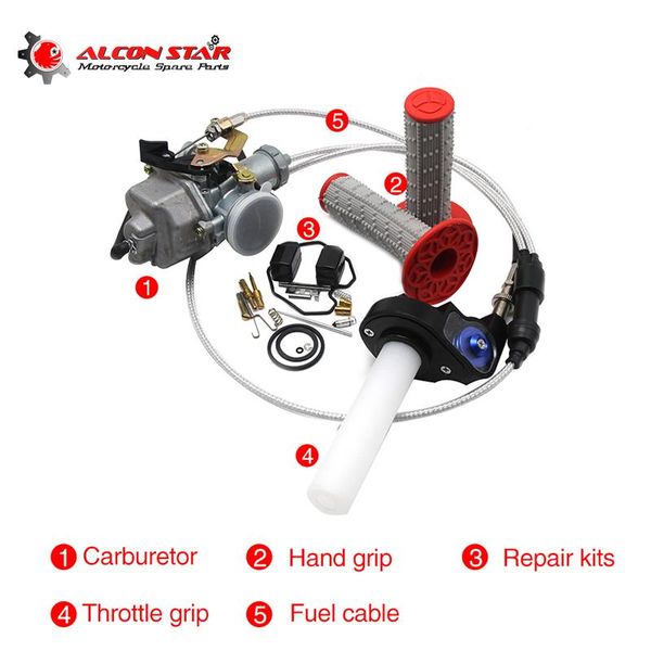 alconstar handle grips+throttle grips with cable+repair kits+keihi pz30 30mm carburetor power jet for cg200 200cc motorcycle fuel system
alconstar handle grips+throttle grips with cable+repair kits+keihi pz30 30mm carburetor power jet for cg200 200cc motorcycle fuel system