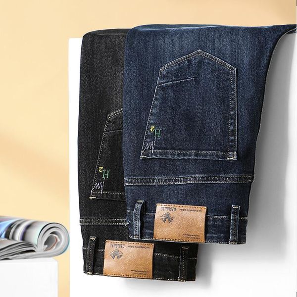 men's jeans 2021 herfst winter brand establishment business classical board construction youth men stretch denim, Blue
men's jeans 2021 herfst winter brand establishment business classical board construction youth men stretch denim, Blue