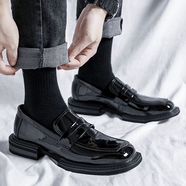 dress shoes casual businessman square toe oxford plutonium patent leather shoes korean streetwear wear man wedding dress moccasins 5e1d, Black
dress shoes casual businessman square toe oxford plutonium patent leather shoes korean streetwear wear man wedding dress moccasins 5e1d, Black