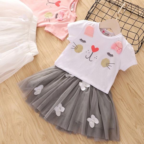 cute cartoon cat girls clothing sets sweet butterfly mesh princess baby girl skirt suits summer casual cotton kids clothes 2-7 y, White
cute cartoon cat girls clothing sets sweet butterfly mesh princess baby girl skirt suits summer casual cotton kids clothes 2-7 y, White