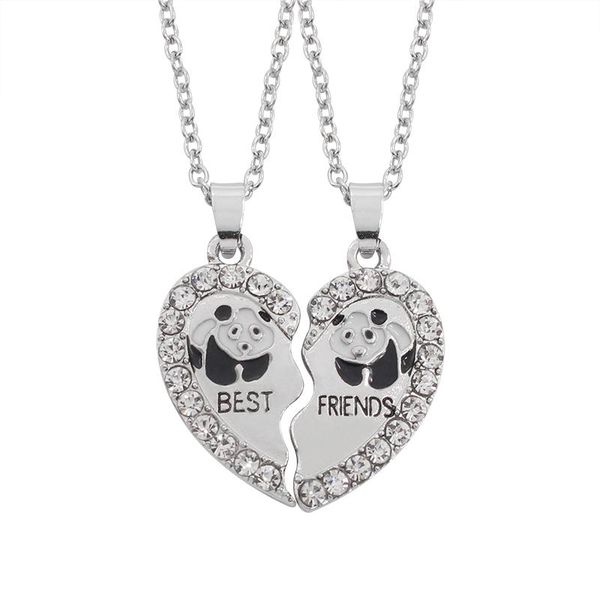 piece set of cute friend pendant necklace panda heart shaped rhinestone bff friendship creative jewelry gift necklaces, Silver
piece set of cute friend pendant necklace panda heart shaped rhinestone bff friendship creative jewelry gift necklaces, Silver