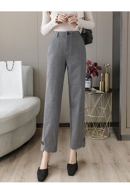 autumn winter women casual pants high waist plaid ankle-length pant femme vintage fit slim straight pant trouser s581, Black;white
autumn winter women casual pants high waist plaid ankle-length pant femme vintage fit slim straight pant trouser s581, Black;white
