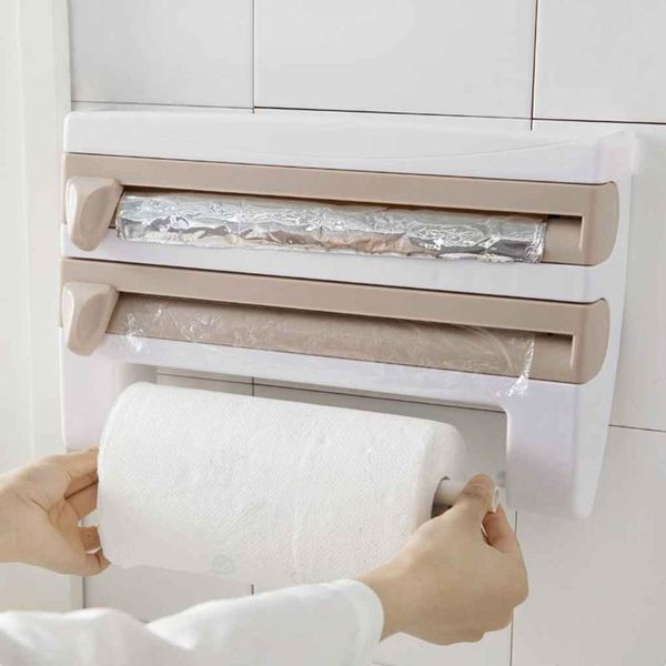 hooks & rails wall mounted kitchen cling film sauce bottle storage rack paper towel holder with cutter 3 color
hooks & rails wall mounted kitchen cling film sauce bottle storage rack paper towel holder with cutter 3 color