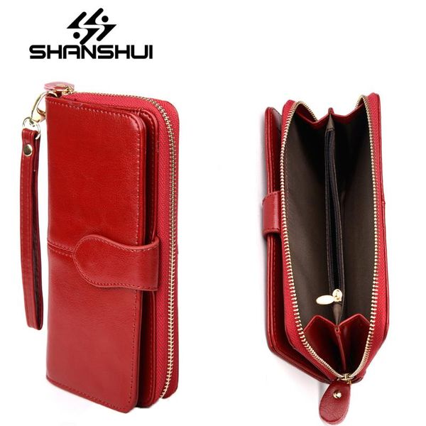 wallets genuine leather women long wallet female purse ladies travel business large capacity card holder cellphone case purses, Red;black
wallets genuine leather women long wallet female purse ladies travel business large capacity card holder cellphone case purses, Red;black