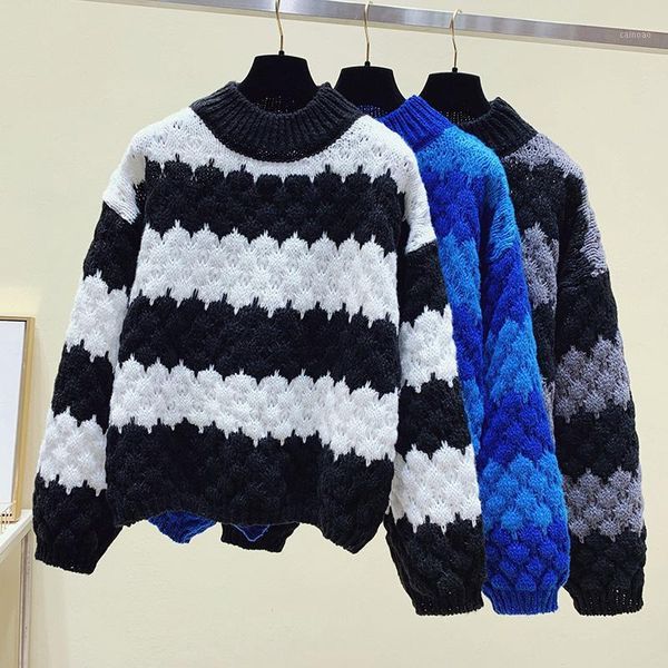 women's sweaters black striped knitted korean style fashion pullovers for ladies autumn winter 2021 clothing sweater blouse female, White;black
women's sweaters black striped knitted korean style fashion pullovers for ladies autumn winter 2021 clothing sweater blouse female, White;black