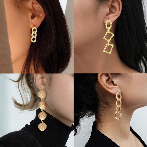 dangle & chandelier big long golden earrings vintage geometry gold drop for women female chain earring 2021 trend irregular jewelry, Silver
dangle & chandelier big long golden earrings vintage geometry gold drop for women female chain earring 2021 trend irregular jewelry, Silver