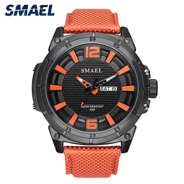 wristwatches smael fashion men's quartz wrist watch with nylon strap water resistant 30m week display casual watches sl-1316, Slivery;brown
wristwatches smael fashion men's quartz wrist watch with nylon strap water resistant 30m week display casual watches sl-1316, Slivery;brown