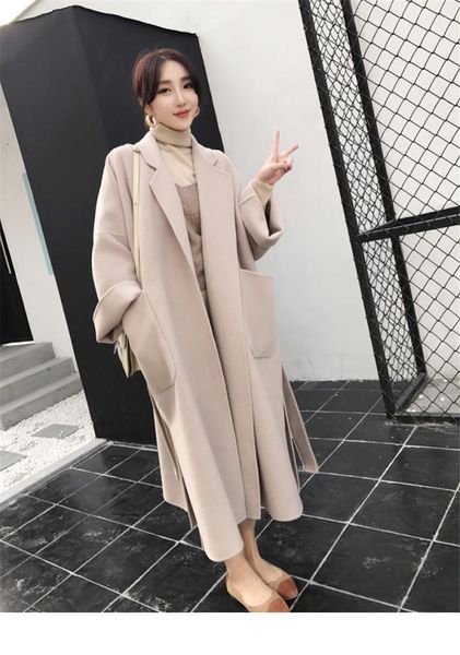 women's wool & blends winter coat women oversize fashion cashmere outerwear female long thickening warm woolen overcoat womens trench c, Black
women's wool & blends winter coat women oversize fashion cashmere outerwear female long thickening warm woolen overcoat womens trench c, Black
