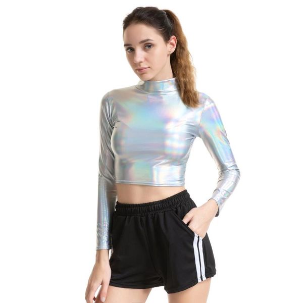 long sleeve women's wear tight height collar lacquer color super short base coat two-piece suits
long sleeve women's wear tight height collar lacquer color super short base coat two-piece suits
