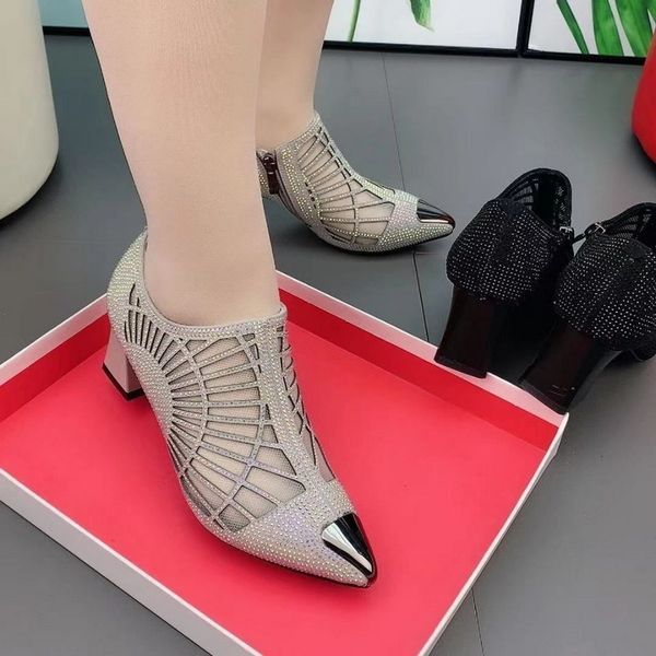 2022 autumn women naked bootshollow out rhinestone mesh shoesfashion summer heelspointed toeblackgreydropshipping, Black
2022 autumn women naked bootshollow out rhinestone mesh shoesfashion summer heelspointed toeblackgreydropshipping, Black