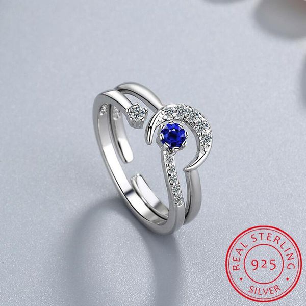 cluster rings 925 sterling silver fashion moon star open finger ring with blue zircon embellished jewelry for women gifts s-r484, Golden;silver
cluster rings 925 sterling silver fashion moon star open finger ring with blue zircon embellished jewelry for women gifts s-r484, Golden;silver