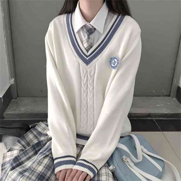 autumn pullover japanese style students school uniform v-neck girls women sweater long sleeve uniforms 210427, White;black
autumn pullover japanese style students school uniform v-neck girls women sweater long sleeve uniforms 210427, White;black