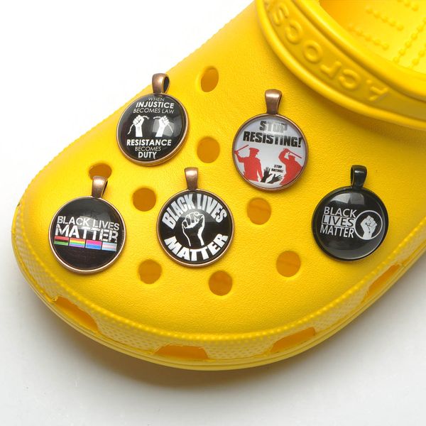 new black lives matter metal round pendant and metal croc shoe charms shoes accessories, White;pink
new black lives matter metal round pendant and metal croc shoe charms shoes accessories, White;pink