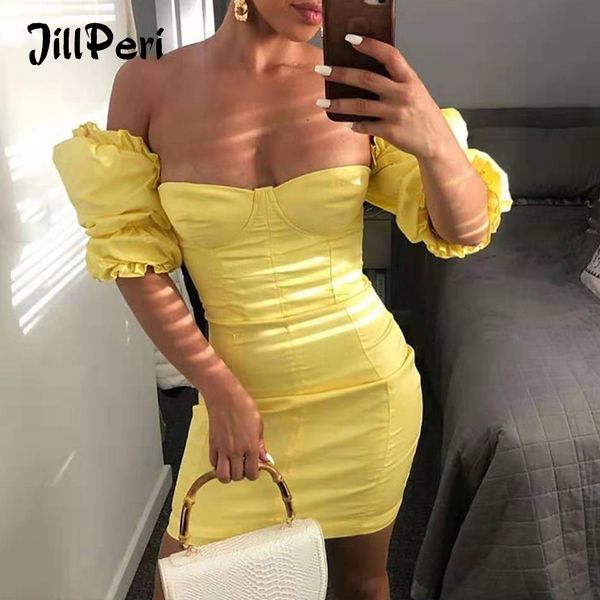 jillperi women low slash ne solid yellow short puff sleeve dress off the shoulder multi-way outfit celebrity party mini dress, Black;white
jillperi women low slash ne solid yellow short puff sleeve dress off the shoulder multi-way outfit celebrity party mini dress, Black;white