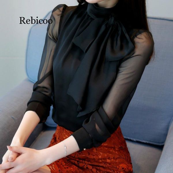 summer fashion tunic women blouse shirts long sleeve tie bow chiffon turtleneck formal white black women's blouses
summer fashion tunic women blouse shirts long sleeve tie bow chiffon turtleneck formal white black women's blouses