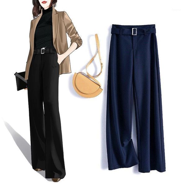 women's pants & capris 2021 spring women fashion korean casual solid color wide leg female elastic high waist office ladies suit trouse, Black;white
women's pants & capris 2021 spring women fashion korean casual solid color wide leg female elastic high waist office ladies suit trouse, Black;white