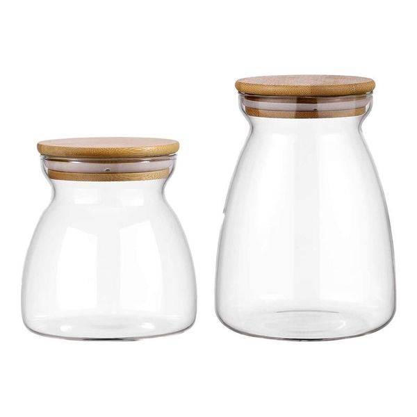 storage bottles & jars 2 pcs airtight clear jar container with bamboo lid (27oz/800ml), for kitchen tea coffee sugar flour spices 
storage bottles & jars 2 pcs airtight clear jar container with bamboo lid (27oz/800ml), for kitchen tea coffee sugar flour spices