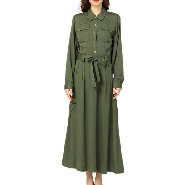 casual dresses women ladies fashion solid color button shirt-dress long sleeve lace up maxi dress, Black;gray
casual dresses women ladies fashion solid color button shirt-dress long sleeve lace up maxi dress, Black;gray