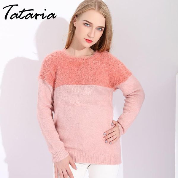 women's sweaters tataria christmas sweater female 2021 autumn winter mohair women fashion causal knitted and pullovers, White;black
women's sweaters tataria christmas sweater female 2021 autumn winter mohair women fashion causal knitted and pullovers, White;black