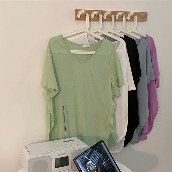 women's t-shirt 2021 spring summer women cotton solid v-neck short sleeve female tee loose white casual korean lady tshirt
women's t-shirt 2021 spring summer women cotton solid v-neck short sleeve female tee loose white casual korean lady tshirt