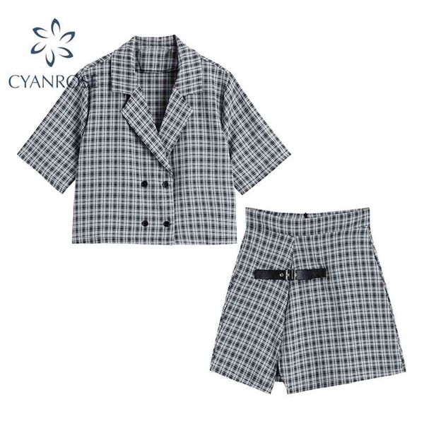 women's plaid outfits double breasted notched short sleeve casual blazer +high waist irregular skirt 2 pieces sets lady 210430, White
women's plaid outfits double breasted notched short sleeve casual blazer +high waist irregular skirt 2 pieces sets lady 210430, White