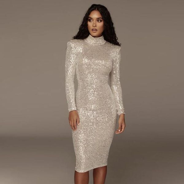 casual dresses sequined high collar midi dress elegant long sleeve bodycon tight stretch knee length party, Black;gray
casual dresses sequined high collar midi dress elegant long sleeve bodycon tight stretch knee length party, Black;gray
