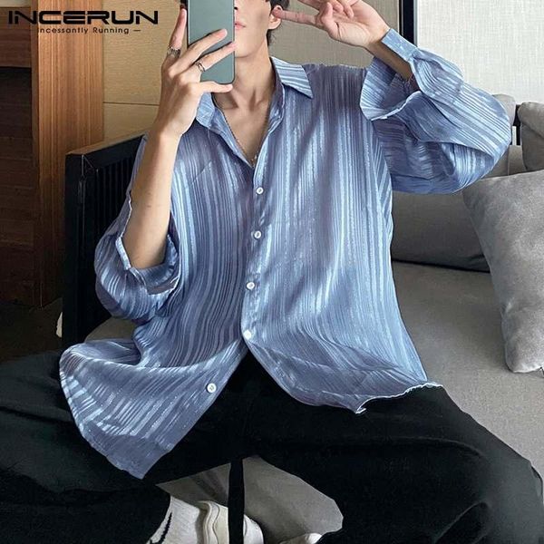 men's casual shirts leisure see through blusas incerun men fashion solid color shirt long sleeve lapel blouse man shiny mesh button cam, White;black
men's casual shirts leisure see through blusas incerun men fashion solid color shirt long sleeve lapel blouse man shiny mesh button cam, White;black