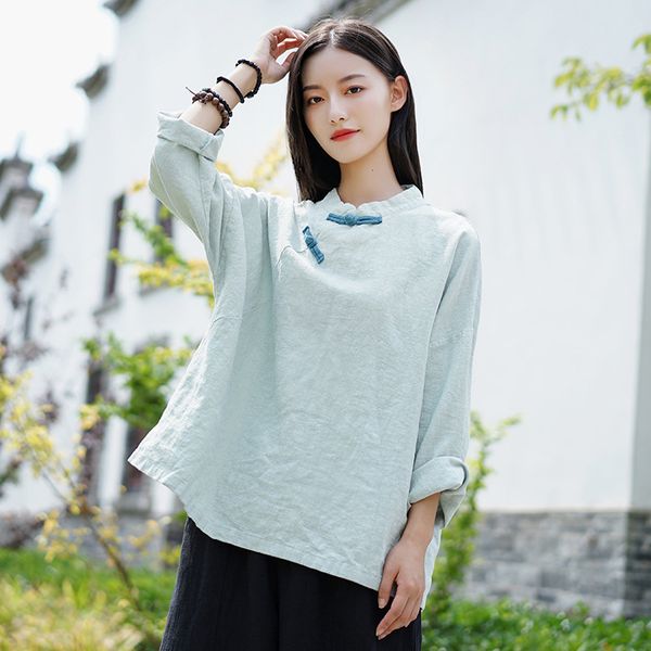 johnature women loose retro plus size stand button long sleeve t-shirt autumn cotton linen comfortable all-match 210521, White
johnature women loose retro plus size stand button long sleeve t-shirt autumn cotton linen comfortable all-match 210521, White