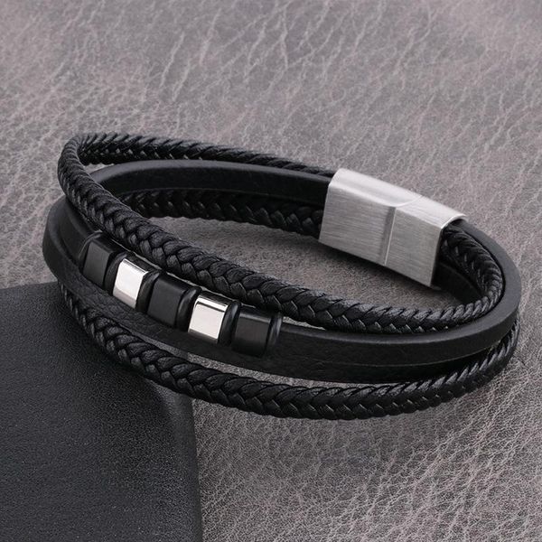 charm bracelets selling multi-layer leather braided bracelet men's stainless steel trend all-match gold, Golden;silver
charm bracelets selling multi-layer leather braided bracelet men's stainless steel trend all-match gold, Golden;silver