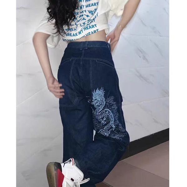 women's jeans ladies y2k high waist long loose european and american bf wind wild mopping embroidered gothic streetwear 2021, Blue
women's jeans ladies y2k high waist long loose european and american bf wind wild mopping embroidered gothic streetwear 2021, Blue