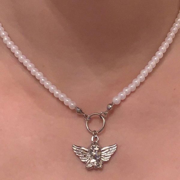chains just feel y2k pearl cupid angel necklace for women metal vintage harajuku pendant fashion jewelry friendship gifts, Silver
chains just feel y2k pearl cupid angel necklace for women metal vintage harajuku pendant fashion jewelry friendship gifts, Silver