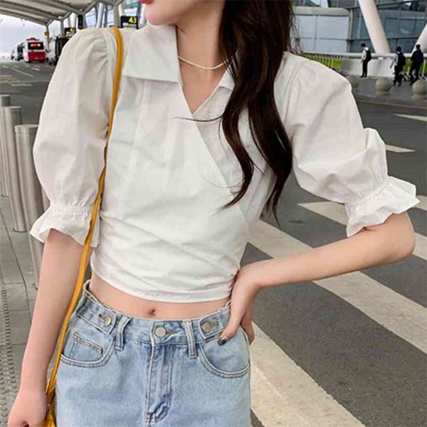 korean sweet bow short women blouses solid v neck summer blusas mujer puff sleeve fashion casual shirt vestido de 210514, White;black
korean sweet bow short women blouses solid v neck summer blusas mujer puff sleeve fashion casual shirt vestido de 210514, White;black