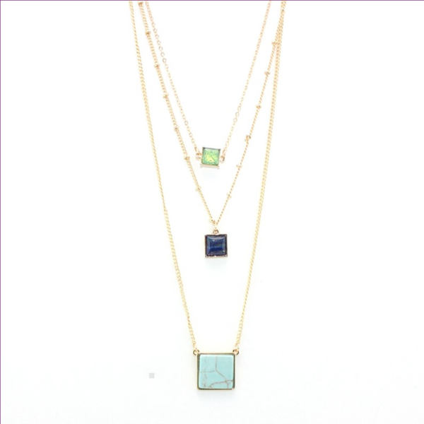 pendant necklaces light yellow gold color multi layer green turquosies stone link chain necklace lapis lazuli jewelry, Silver
pendant necklaces light yellow gold color multi layer green turquosies stone link chain necklace lapis lazuli jewelry, Silver